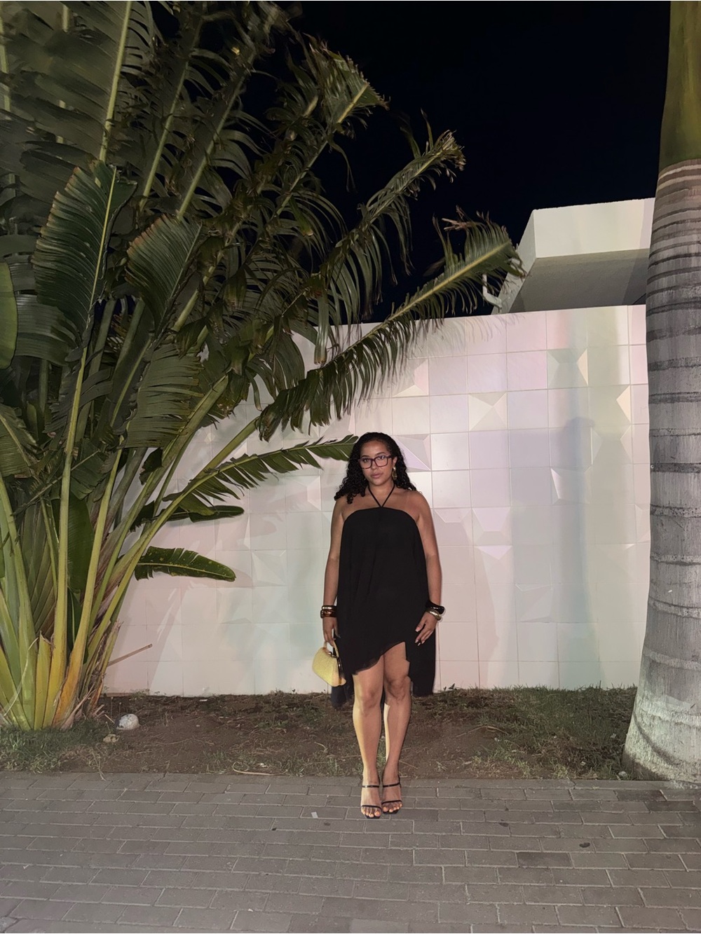 Black Halter Asymmetrical Women's Dress